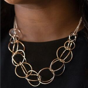 Space Walk Gold Hoops Necklace - A Must-Have for Every Jewelry Collection!